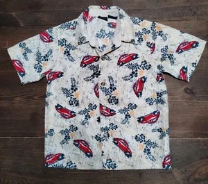 Excellent Volkswagen Youth Hawaiian Shirt Sz 5 100% Polyester W/ Red Beetle Bug - Picture 1 of 5