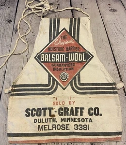 Vintage Duluth MN Construction Hardware Apron Scott Graff Co Canvas Lumberyard - Picture 1 of 8