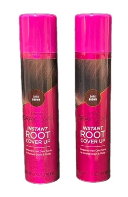 Lot 2 x EVERPRO Gray Away Instant Root Cover Up Spray Dark Brown 2.5oz ea - Image 1 of 4