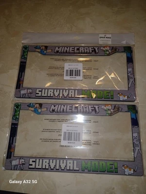 Marco de matrícula modo supervivencia Minecraft X2 NUEVO/con etiquetas camino abierto Foto 1 de 4