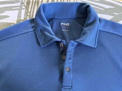 PING Golf Polo Blue DryFiber Dynamics Performance Short Sleeve Mens Large - Image 1 of 4