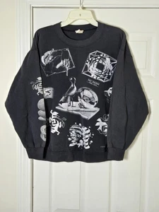 Vintage 90s M.C. Escher Art All Over Print Sweatshirt Men's Size Large USA Made - Picture 1 of 5