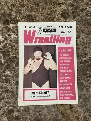 Programa AWA Wrestling Edición 77 NWA WWF WCW WWE WCCW Flair Gagne Dusty Hogan Foto 1 de 3