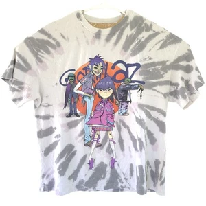 T-shirt vintage Y2K Gorillaz Zombie Band taglia LG tie dye grung rock hip hop usata in ottime condizioni - Foto 1 di 7