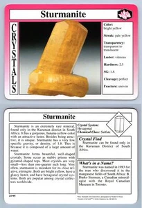 Sturmanite #21.05 - Crystals - Treasures Of The Earth Grolier Card - Picture 1 of 1