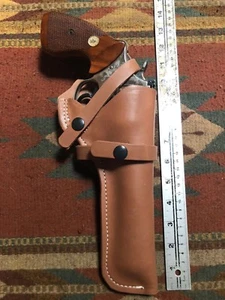 Fits Colt Python King Cobra Old Model S&W 686 586 6" Leather Field Holster Used - Picture 1 of 5