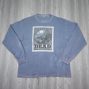 Vintage Grateful Dead Shirt Mens Large Blue Long Sleeve Warfield Thrashed Y2K - Picture 1 of 21