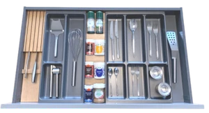 Besteckeinsatz Schubladeneinsatz Kunststoff / Messerblock Gewürztreppe Eiche - Bild 1 von 16