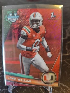 James Williams Red Shimmer/5 2023 Bowman Chrome U University - Imagen 1 de 2