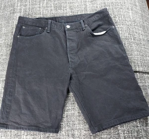 Jeans pantaloncino uomo Levis 501 nero denim bottoni fly taglia 38x10,5 - Foto 1 di 10