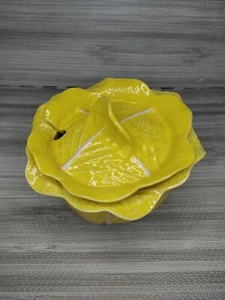 Vintage SECIA Yellow Cabbage Leaf Soup Tureen W/Lid Made In Portugal. P40B - Picture 1 of 12