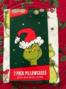 NEW THE GRINCH & MAX CHRISTMAS 2 PACK ~ Cotton Standard Pillowcase ~ HOLIDAY - Picture 1 of 8