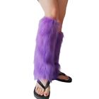 Fuzzy Faux Furs Leg Warmer Furs Heels Long Boot Cuffs Cover Carnivals Boot Cover