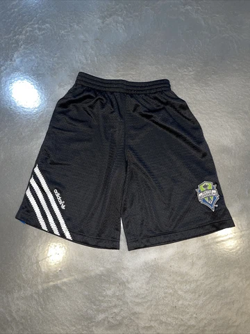 Seattle Sounders Adidas Mesh Black Shorts With Pockets Large Cover