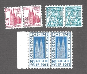 Germany, Allied Occupied Zone, Mi #'s 70, 71, 72, All MNH Pairs - Picture 1 of 2