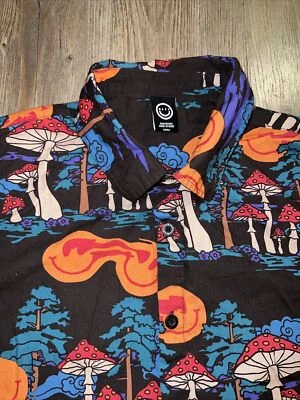 Camisa Neff Mushroom Para Hombres Psicodélica Estampado Trippy Abotonada Manga Corta Talla S Foto 1 de 4