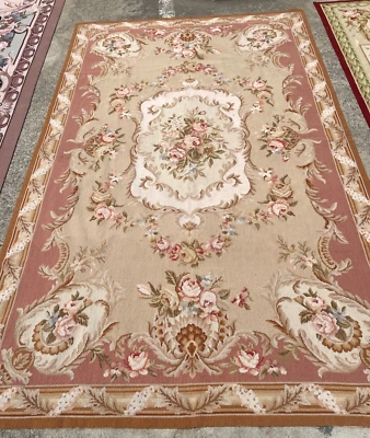 Tapiz/alfombra de área francesa tejida a mano Abazone, 4,10' x 8' Foto 1 de 4