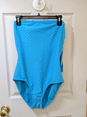 Traje de baño Talbots azul turquesa de una pieza 16 correa extraíble nuevo  Foto 1 de 4