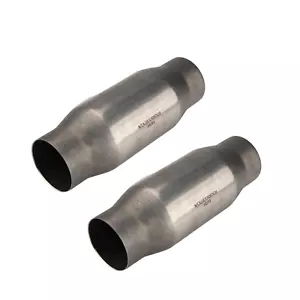 2x Universal 3 inch Stainless Steel 3" In/Out Catalytic Converter 410300 Weld-on - Picture 1 of 6