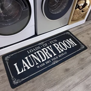 Non Slip Laundry Runner Rug  Farmhouse Kitchen Floor Mat for Mudroom & Bathroom - Picture 1 of 12