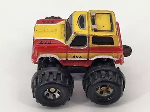 Micro Machines 4x4 Monster Truck Ford Bronco Red and Yellow Galoob 1987 - Picture 1 of 7