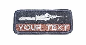 PARCHE MILITAR DE 2 PIEZAS DE RIFLES DE FRANCOTIRADOR DE CAZA EJÉRCITO CON NOMBRE PERSONALIZADO 8,5 X 3,5 CM - Imagen 1 de 1