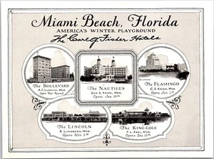 PRINT AD 1926 Miami Beach Florida Careg Fisher Hotels Winter Playground 4 x 6 - Imagen 1 de 3
