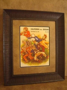 VINTAGE OREGON DUCKS COLLEGE FOOTBALL PROGRAM FRAMED "OREGON VS CALIFORNIA" - Picture 1 of 7