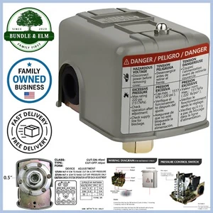Wasserdruckschalter automatische Steuerung 30-50 psi Brunnenpumpe einstellbares Differential - Bild 1 von 11