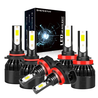 适用于讴歌 ILX 2013 2014 2015 6000K LED 车头灯灯泡雾灯高低光束套件 — 第 1/4 张图片