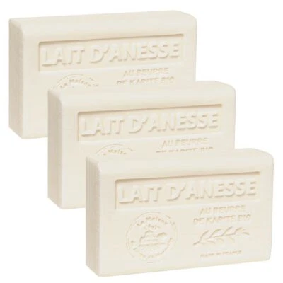 3 x60g, Donkey Milk Scented French Soap, Organic Shea Butter, Savon de Marseille - Image 1 of 4