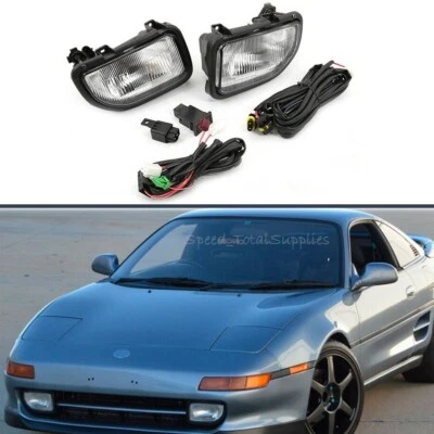 Fog Driving Light For 1991-1995 Toyota MR2 Clear Lens Set Front Lamp w/Harness - Image 1 of 4