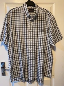 Pierre Cardin Shirt SIZE XL Check PolyCotton Short Sleeve Good Condition - Picture 1 of 5