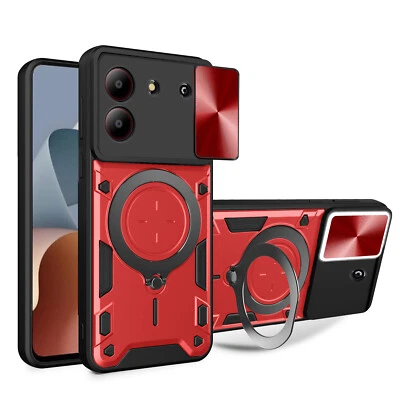 Outdoor Panzer Hülle für ZTE Blade A34 / A54, Slide Kameraschutz Ringhalter Rot - Bild 1 von 4