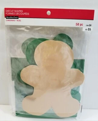 Recollections Christmas Diecut Shapes 50 Pieces Gingerbread Man & Wrapped Gift Foto 1 de 4