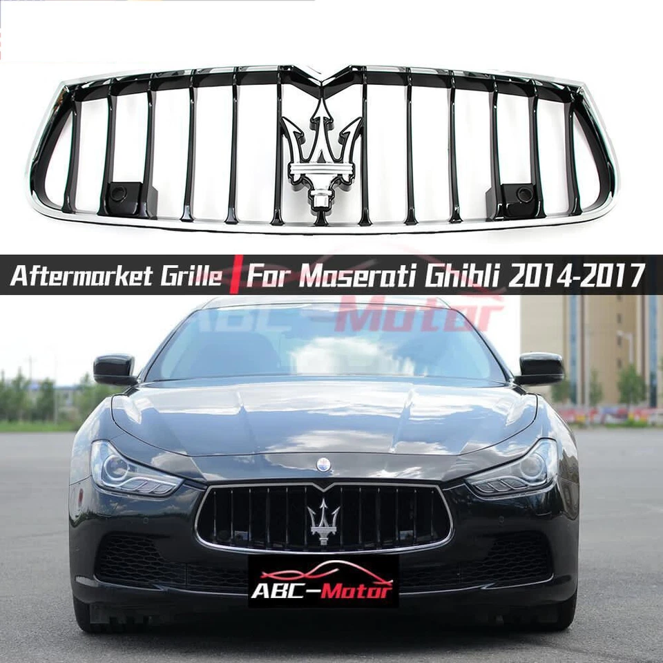 For Maserati Ghibli SQ4 Front Radiator Chrome Black Original Grill 2014 - 2017 - Image 1 of 4