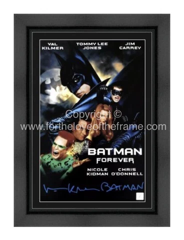 Val Kilmer Hand Signed Batman Forever Movie Framed Poster Memorabilia COA AFTAL Cover