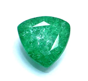 Natural Green Emerald Colombian 150 Ct Trillion Cut Certified Loose Gemstone - Picture 1 of 5