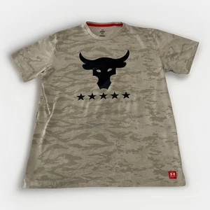Under Armour Project Rock Veterans Day Show T-Shirt Herren Größe Large Wüstentarn - Bild 1 von 16