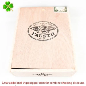 Caja de cigarros de madera vacía Fausto FT187 8" x 6,25" x 2,25" - Imagen 1 de 12