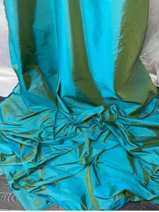 1 Meter zweifarbig türkis blau grün Taft Stoff 58 Zoll - Bild 1 von 2