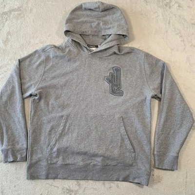 J Lindeberg Hoodie Mens XL Grey Tony Patch Hoody Jumper Logo Spell Out Golf Hood — 第 1/4 张图片