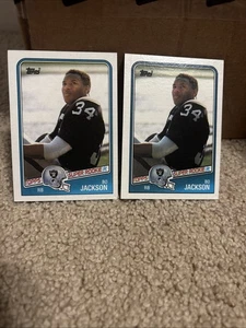 1988 Topps Bo Jackson Lot Of 2 Rookie RC #327 Raiders - Bild 1 von 3