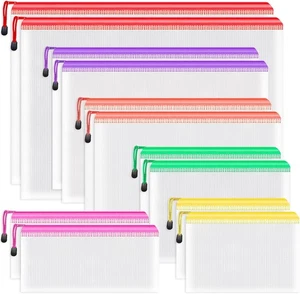 Bolsas con Cremallera Umriox, 6 Tamaños Surtidos (6 Colores, 12 Paquetes), Bolsas de Proyecto para Cruz - Imagen 1 de 7