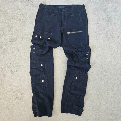 Ralph Lauren | Silk Linen Tactical Cargo Multi Pocket Navy Blue Pants, Womens 6 - Image 1 of 4