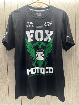 Camiseta negra de manga corta de doble cara Fox Tech para hombre talla M Foto 1 de 4