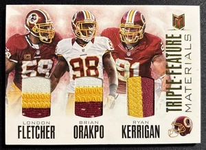 2013 Momentum Fletcher Orakpo Kerrigan Triple Feature GAME WORN PATCH /49 RARE - Bild 1 von 2