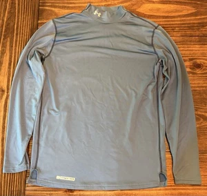 Under Armour Men’s Shirt Large, Coldgear Mock Neck Compression ,fitted,L. Blue - Picture 1 of 5