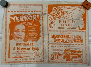 Original A Woman's Face Poster Flyer Horror Ford Theater Rektor AR 1950er Desiree - Bild 1 von 2