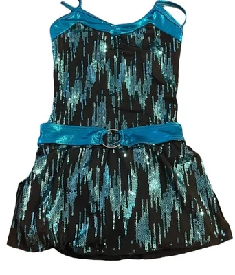 Vestido Disfraz Baile A Wish Come True Talla 8-10 Azul Lentejuelas Falda Leotardo EE. UU. Foto 1 de 4